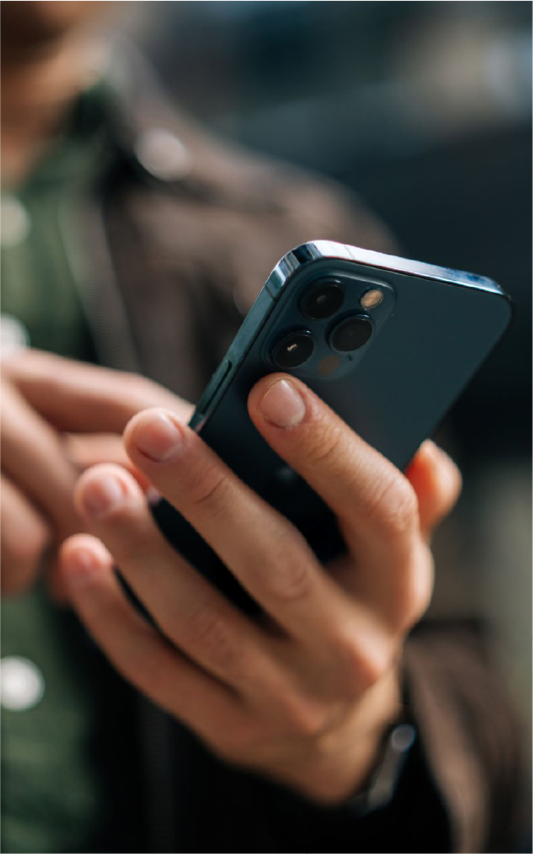 Man using app on phone